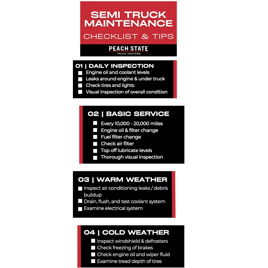 Semi Truck Maintenance Peach State Truck Centers