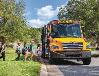 school bus picking up kids